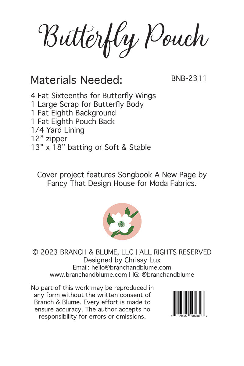 Butterfly Pouch Pattern - PDF