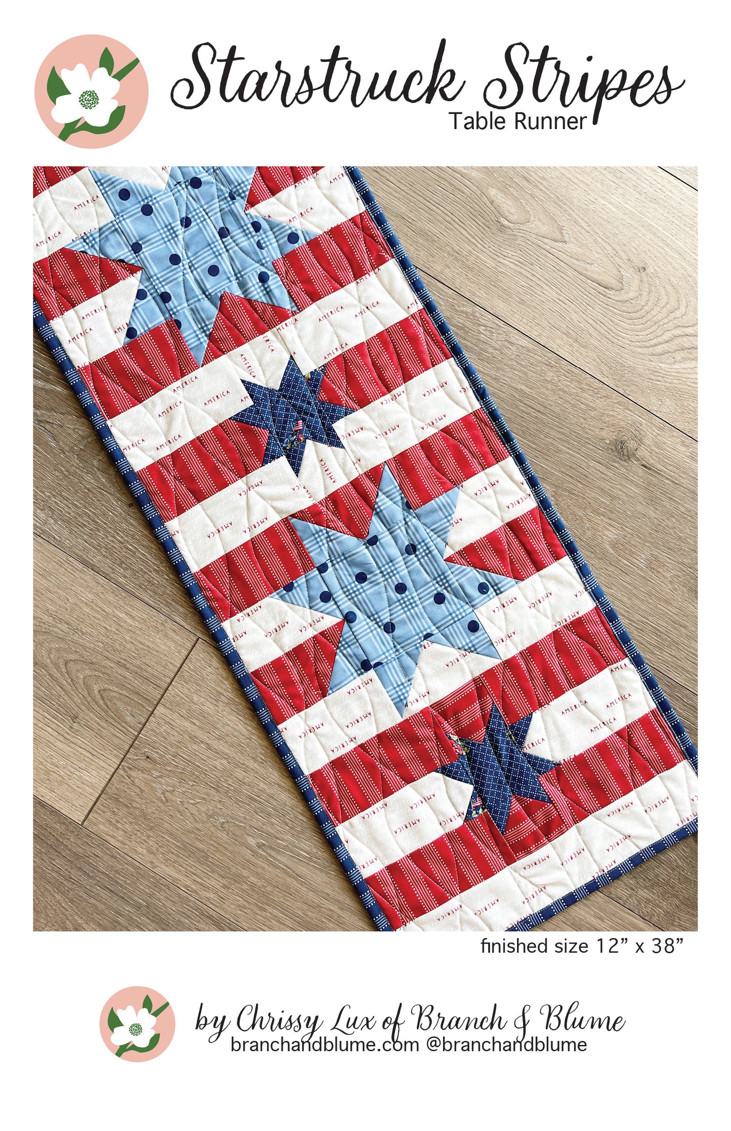 Starstruck Stripes Table Runner Pattern - PAPER