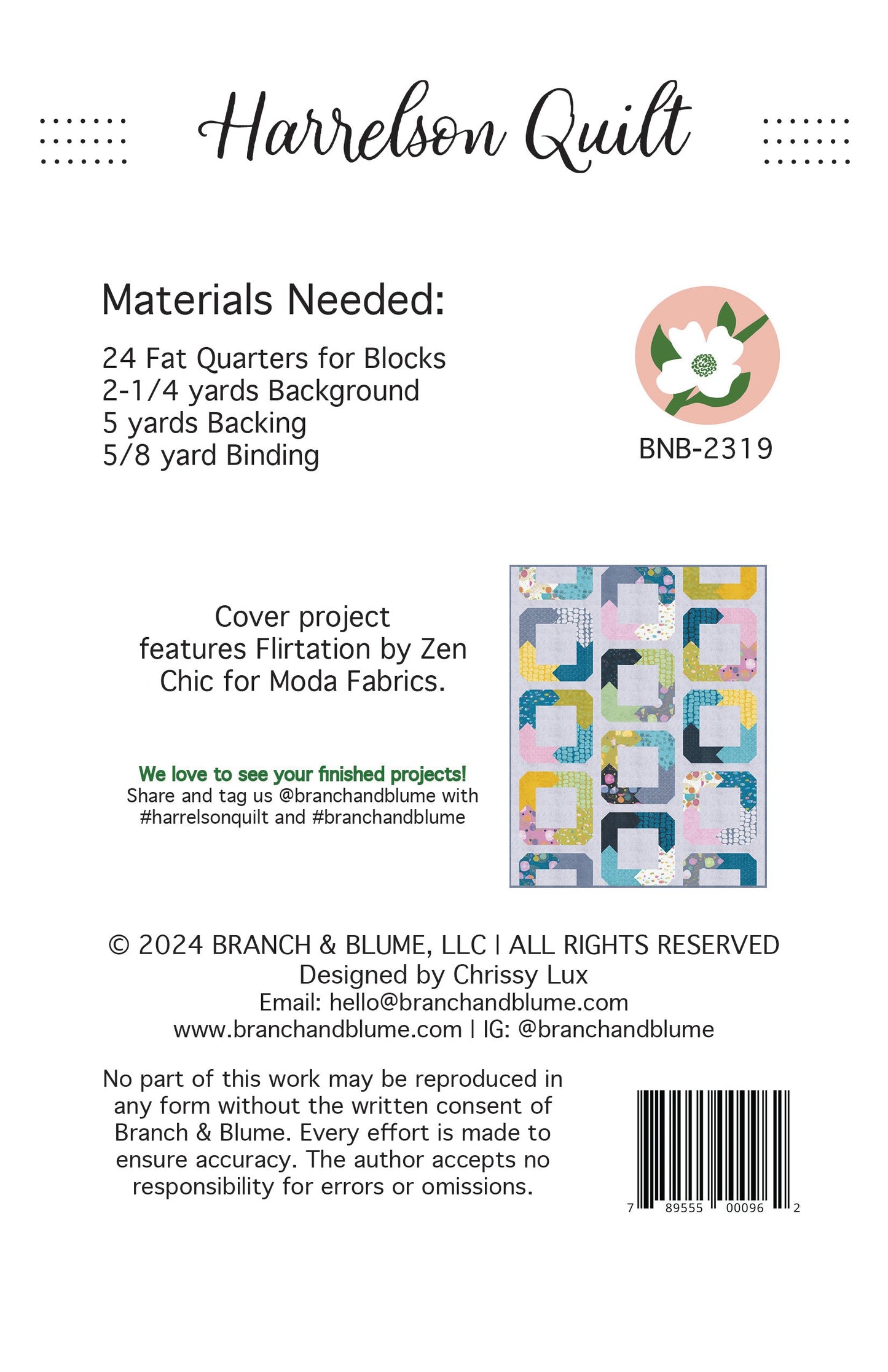 Harrelson Quilt Pattern - PDF