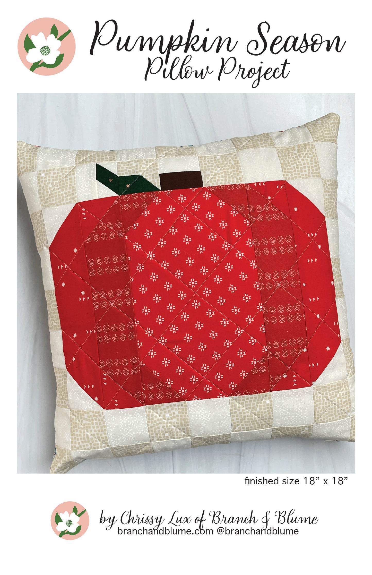 Pumpkin Season Pillow Pattern - PDF