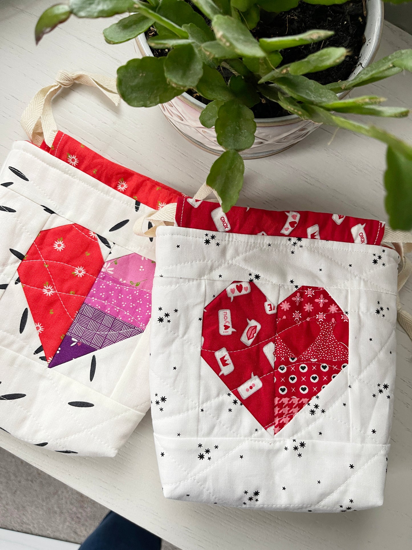 Mini Heartstrings Drawstring Bag Pattern - PAPER
