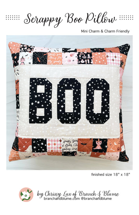 Scrappy Boo Pillow Pattern - PDF