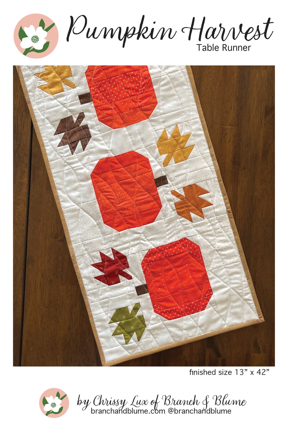 Pumpkin Harvest Table Runner Pattern - PDF – branchandblume