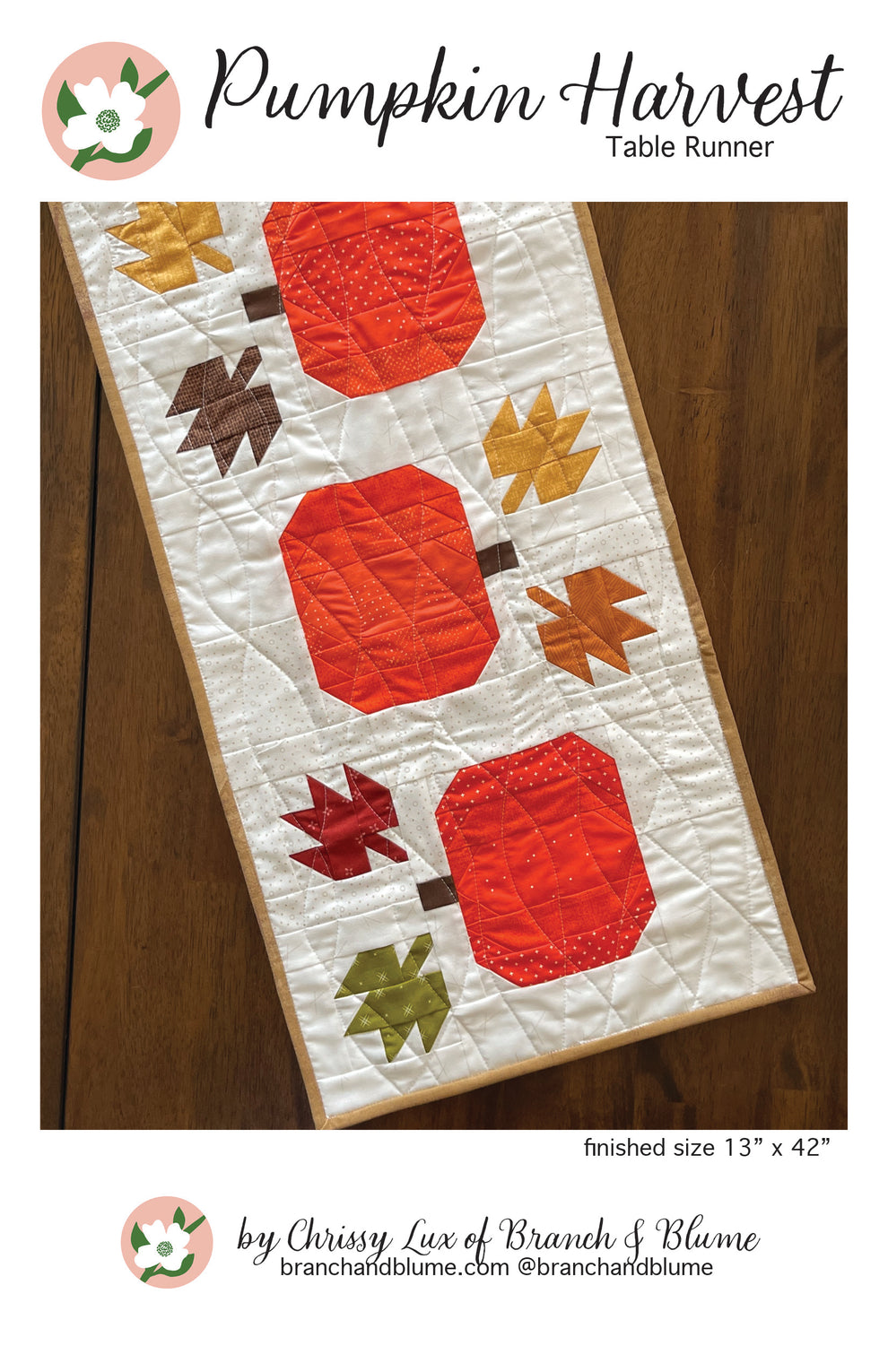 Pumpkin Harvest Table Runner Pattern - PDF – branchandblume