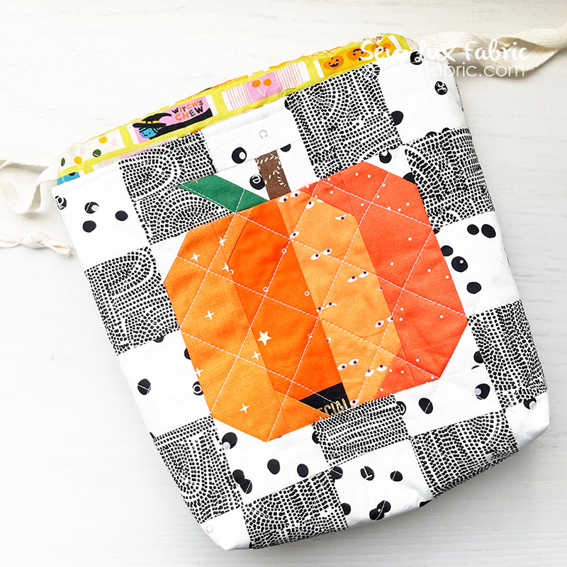 Mini Pumpkin Drawstring Bag Pattern - PAPER