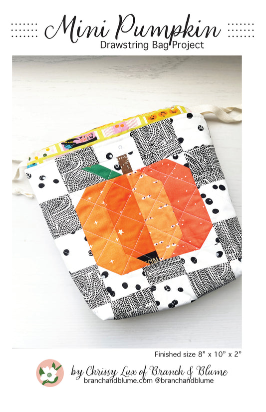 Mini Pumpkin Drawstring Bag Pattern - PDF