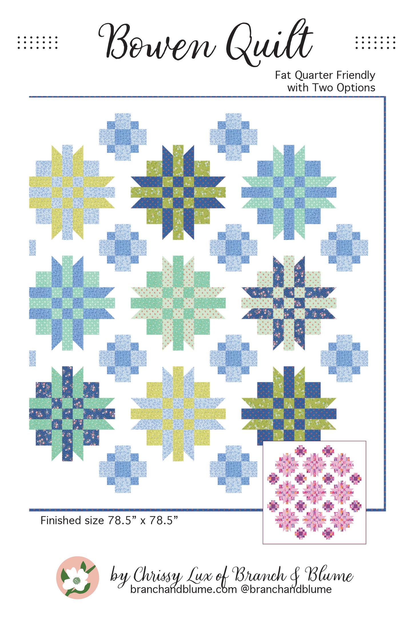 Bowen Quilt Pattern - PAPER