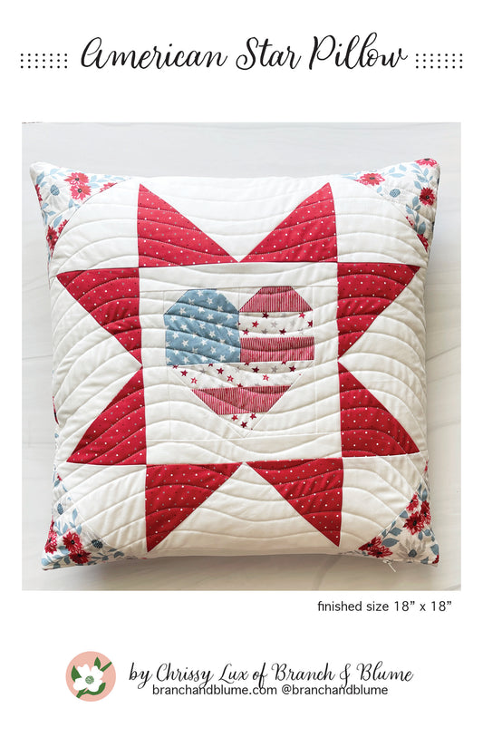 American Star Pillow Pattern - PAPER