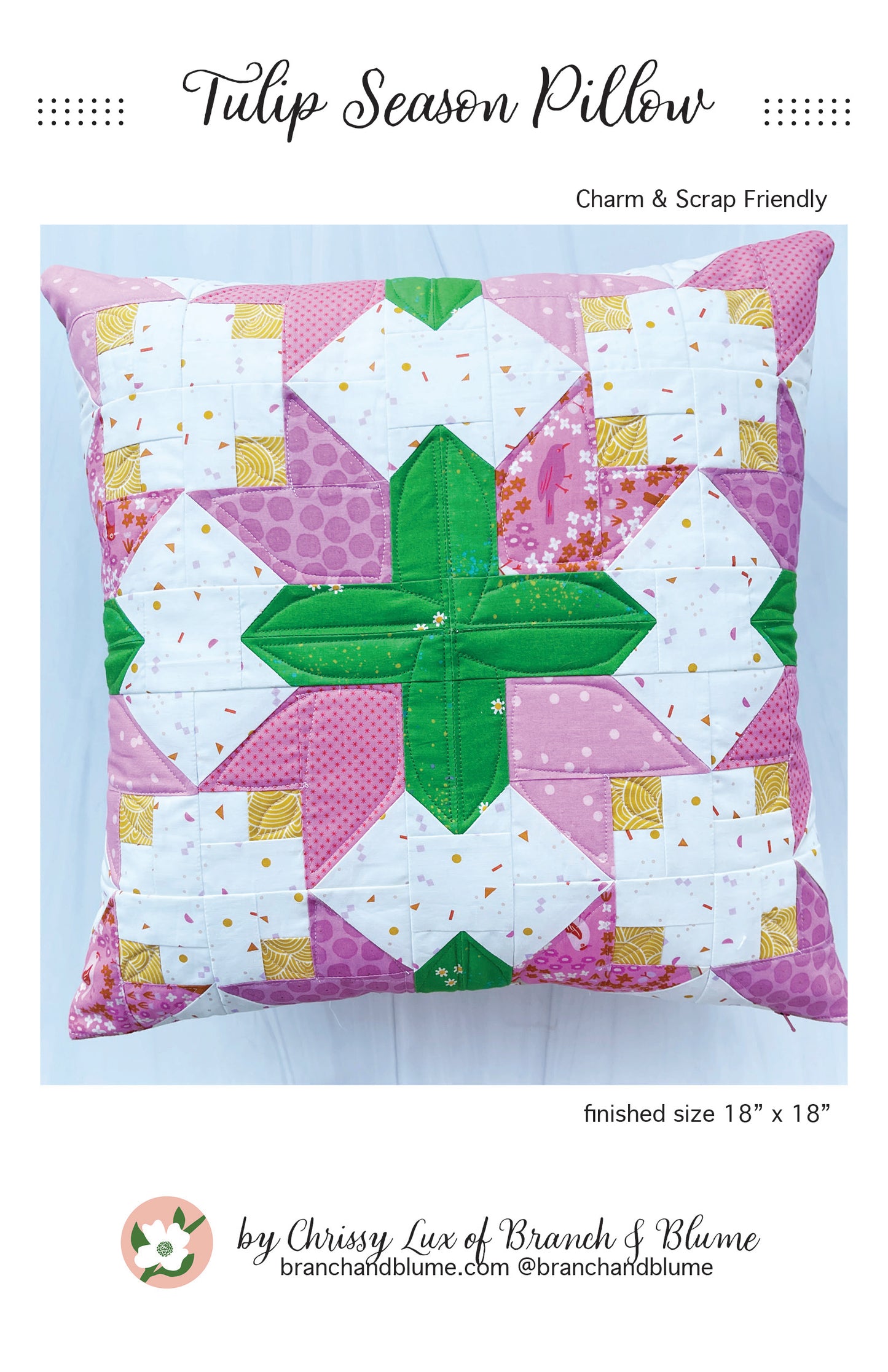 Tulip Season Pillow Pattern - PDF